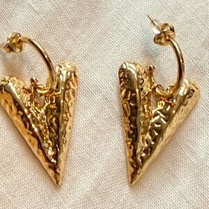 Gold Textured Hoop Earrings